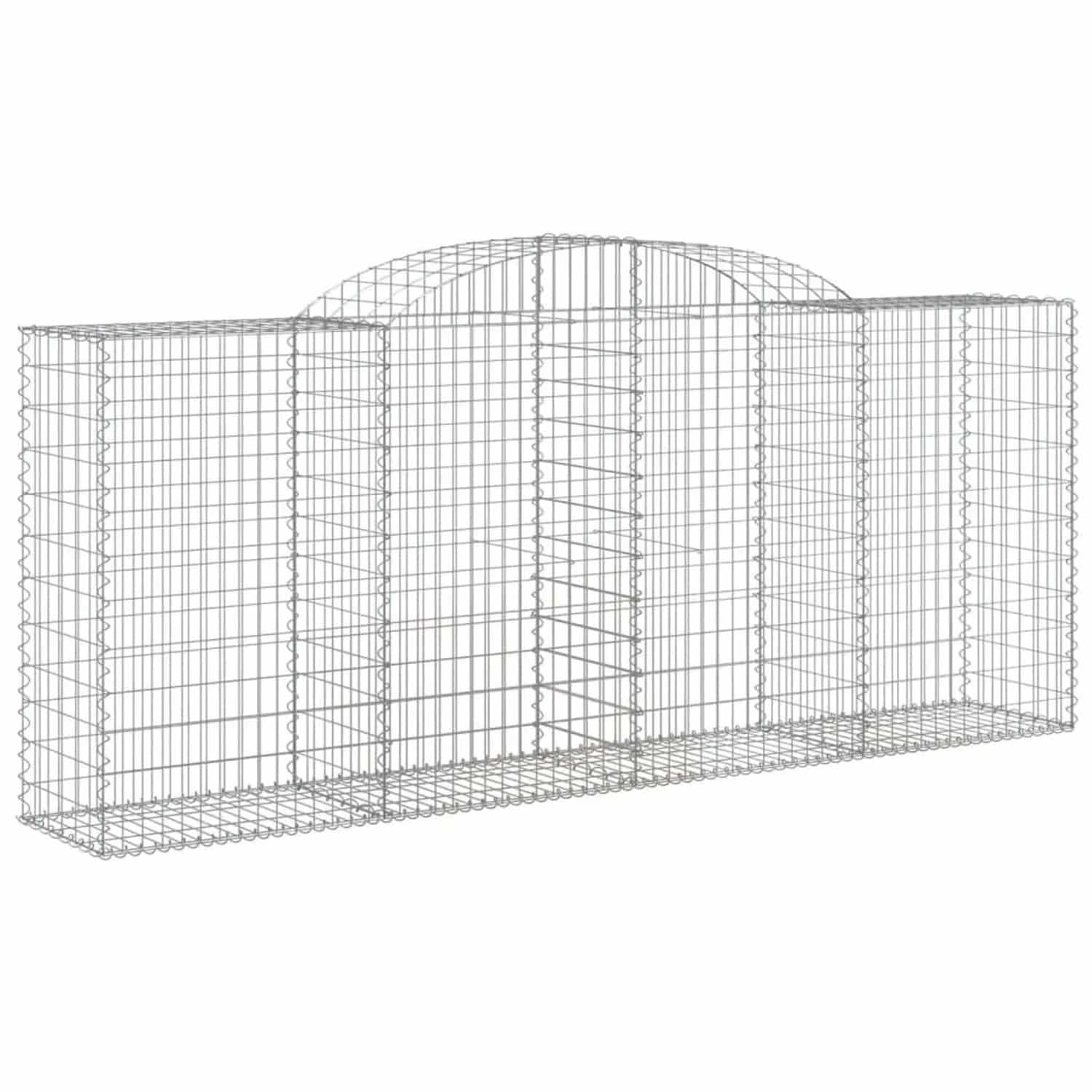 vidaXL Gabionen mit Hochbogen 7 Stk 300x50x120/140cm Verzinktes Eisen 3146724