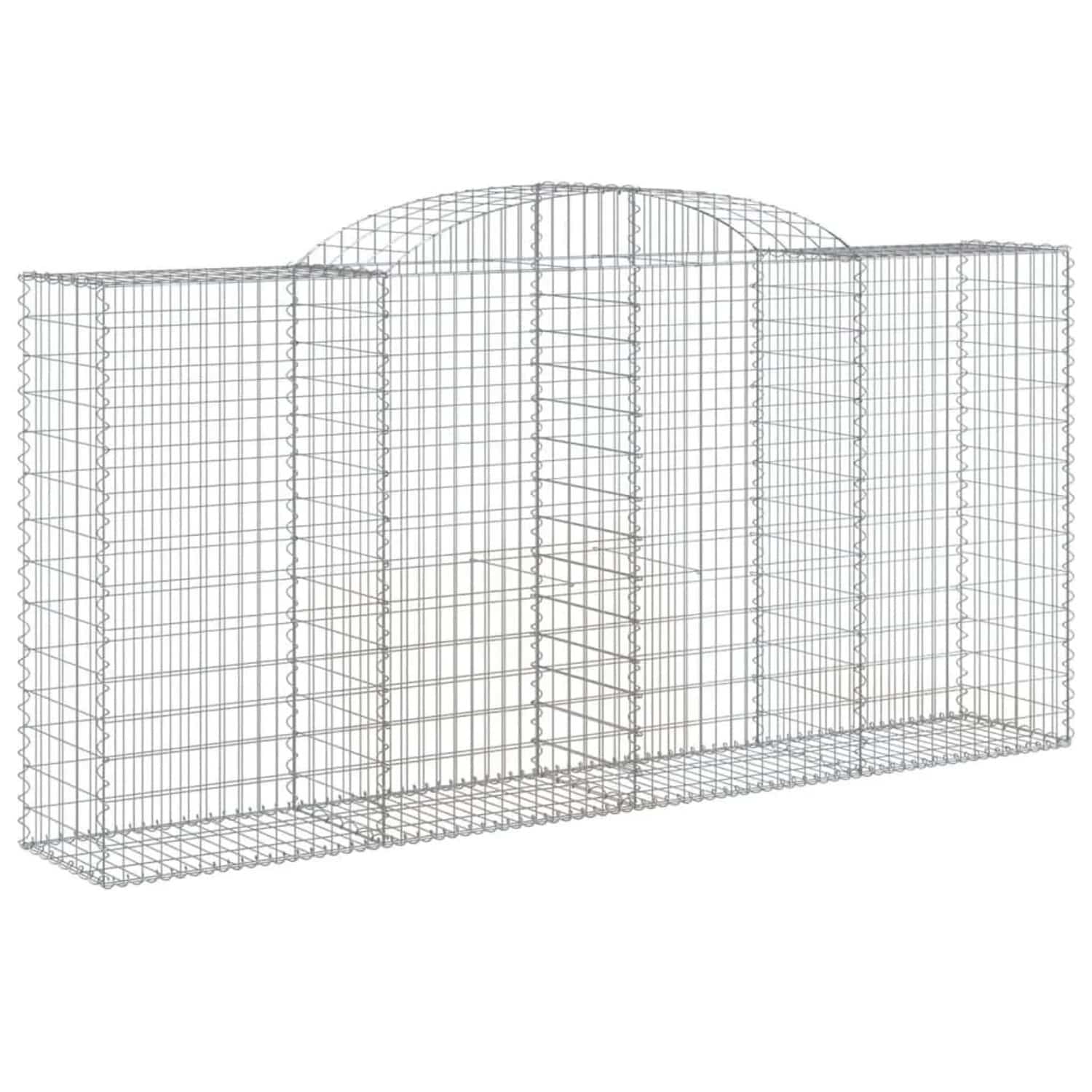 vidaXL Gabionen mit Hochbogen 7 Stk 300x50x140/160cm Verzinktes Eisen 3146742