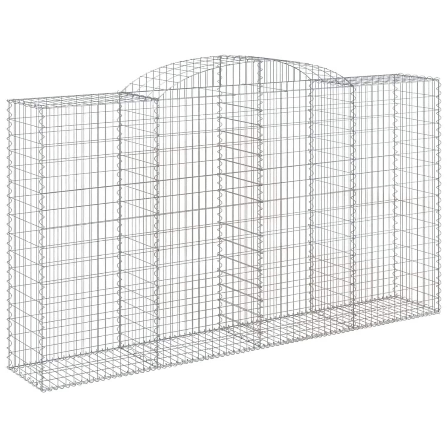 vidaXL Gabionen mit Hochbogen 7 Stk 300x50x160/180cm Verzinktes Eisen 3146760