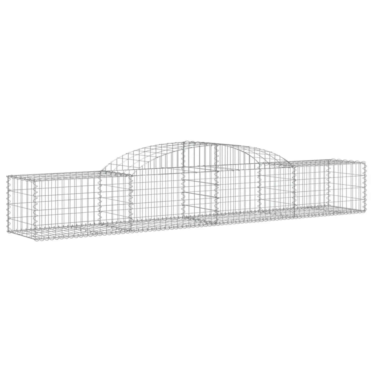 vidaXL Gabionen mit Hochbogen 7 Stk 300x50x40/60 cm Verzinktes Eisen 3146652