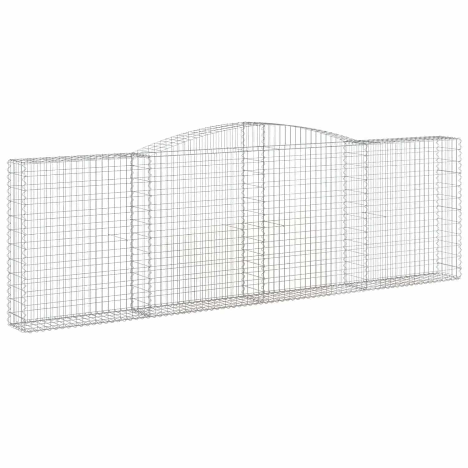 vidaXL Gabionen mit Hochbogen 7 Stk 400x30x120/140cm Verzinktes Eisen 3146884