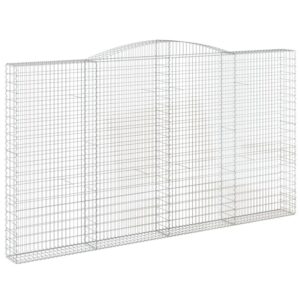 vidaXL Gabionen mit Hochbogen 7 Stk 400x30x220/240cm Eisen 1635876