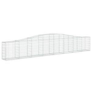 vidaXL Gabionen mit Hochbogen 7 Stk 400x30x60/80 cm Verzinktes Eisen 3145805