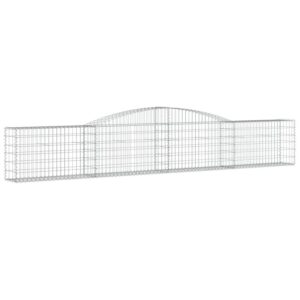vidaXL Gabionen mit Hochbogen 7 Stk 400x30x60/80 cm Verzinktes Eisen 3146845