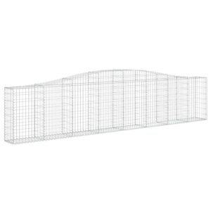 vidaXL Gabionen mit Hochbogen 7 Stk 400x30x80/100cm Verzinktes Eisen 3145818