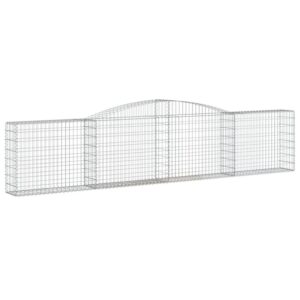 vidaXL Gabionen mit Hochbogen 7 Stk 400x30x80/100cm Verzinktes Eisen 3146858