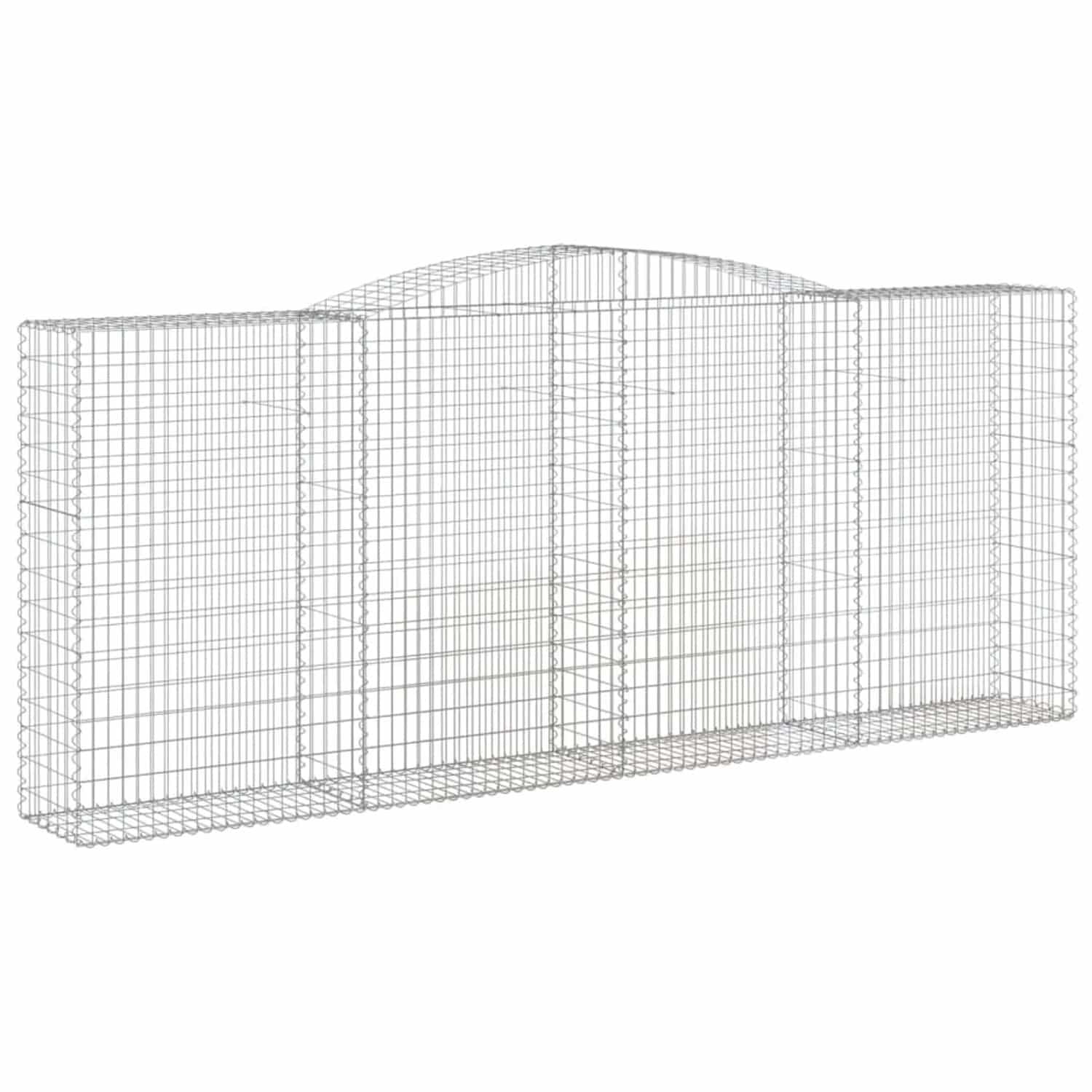vidaXL Gabionen mit Hochbogen 7 Stk 400x50x160/180cm Eisen 1635419