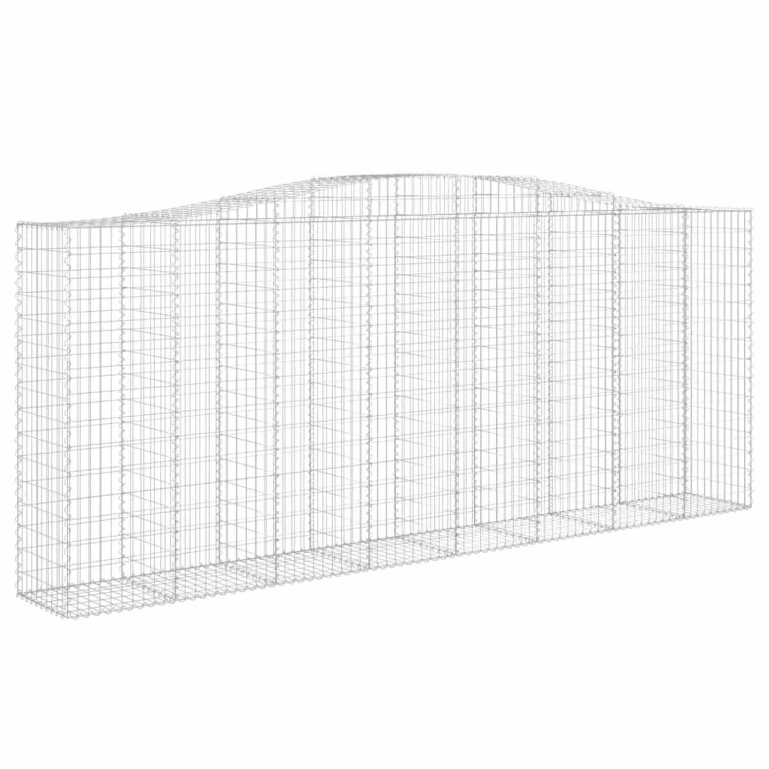 vidaXL Gabionen mit Hochbogen 7 Stk 400x50x160/180cm Verzinktes Eisen 3146000