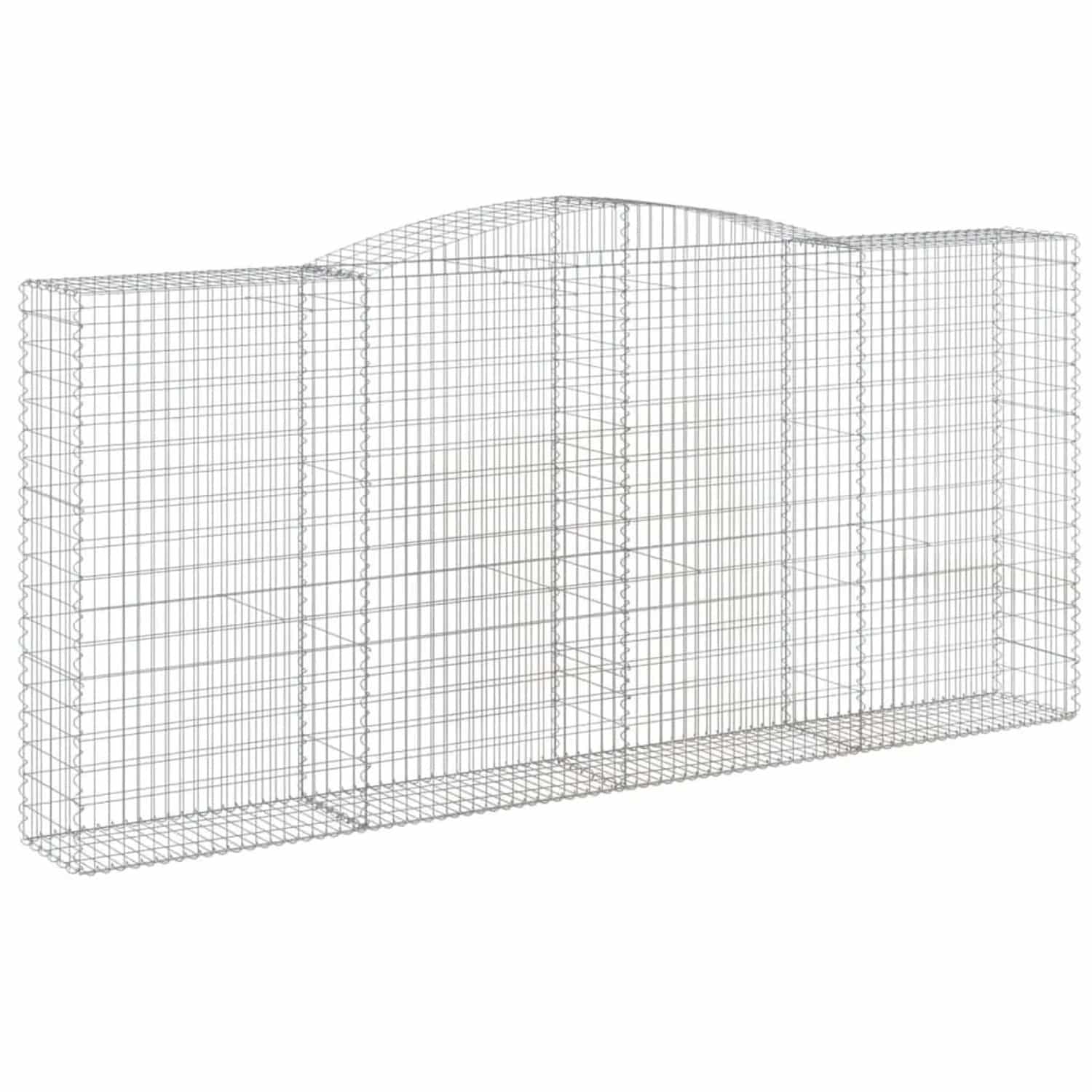 vidaXL Gabionen mit Hochbogen 7 Stk 400x50x180/200cm Verzinktes Eisen 3147053