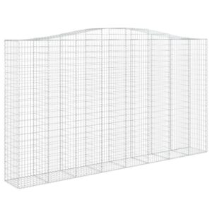 vidaXL Gabionen mit Hochbogen 7 Stk 400x50x220/240cm Verzinktes Eisen 3146039