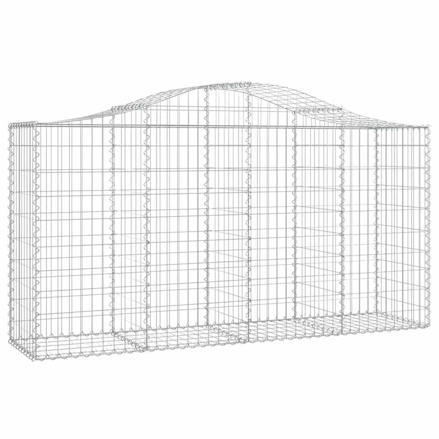 vidaXL Gabionen mit Hochbogen 8 Stk 200x50x100/120cm Verzinktes Eisen 3145646