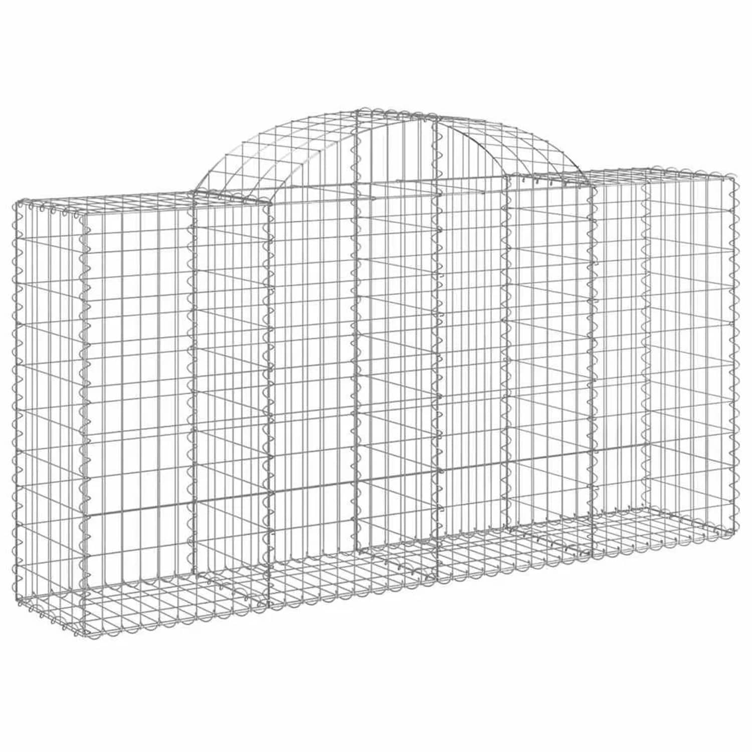 vidaXL Gabionen mit Hochbogen 8 Stk 200x50x100/120cm Verzinktes Eisen 3146326