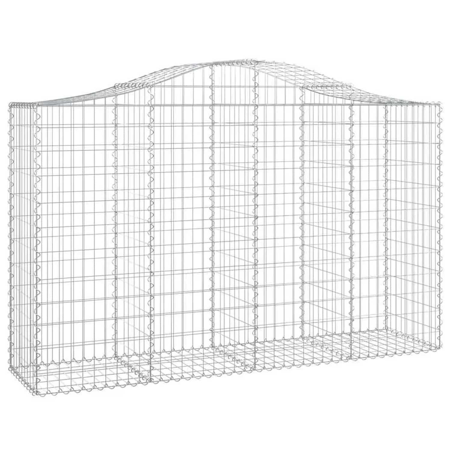 vidaXL Gabionen mit Hochbogen 8 Stk 200x50x120/140cm Verzinktes Eisen 3145667