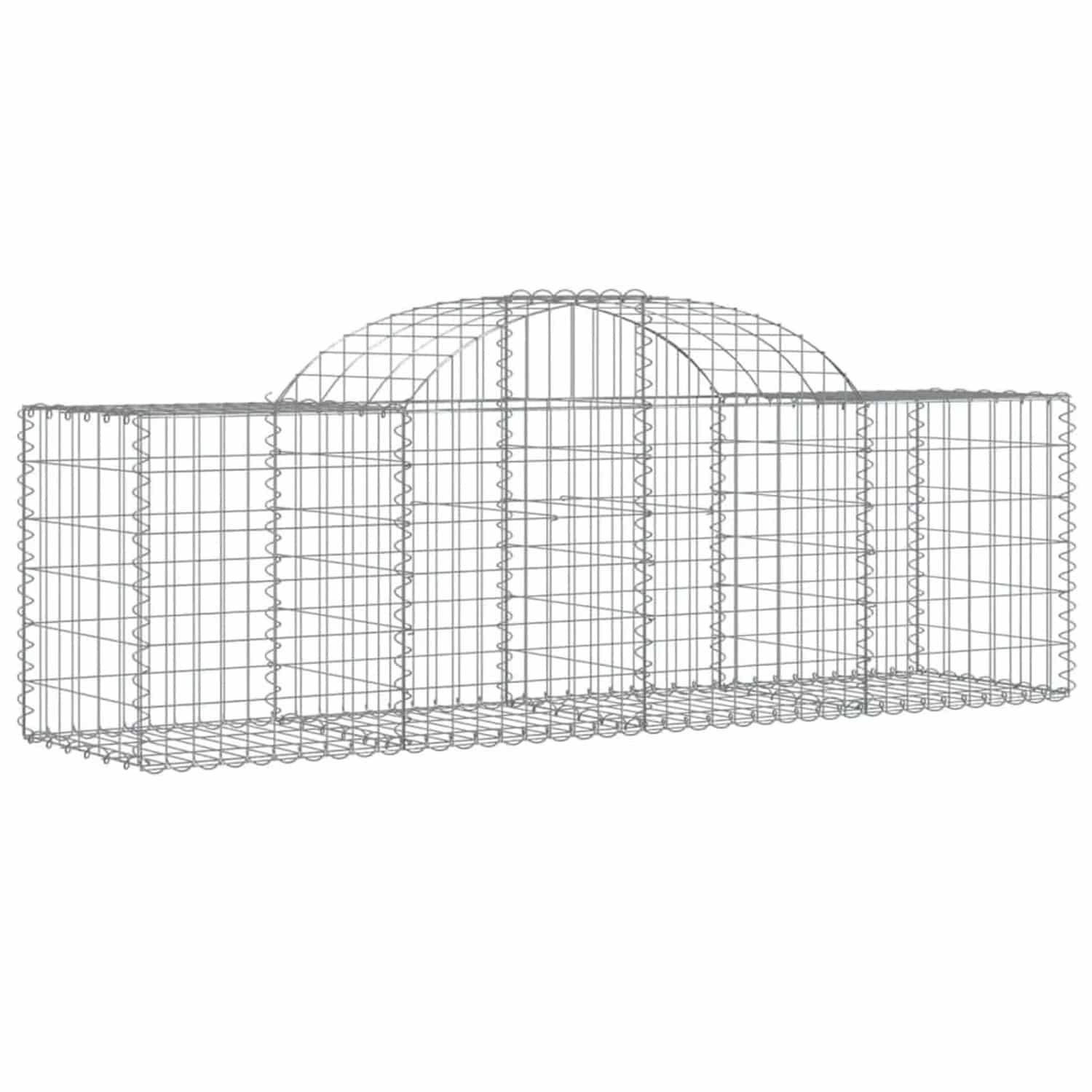 vidaXL Gabionen mit Hochbogen 8 Stk 200x50x60/80 cm Verzinktes Eisen 3146284