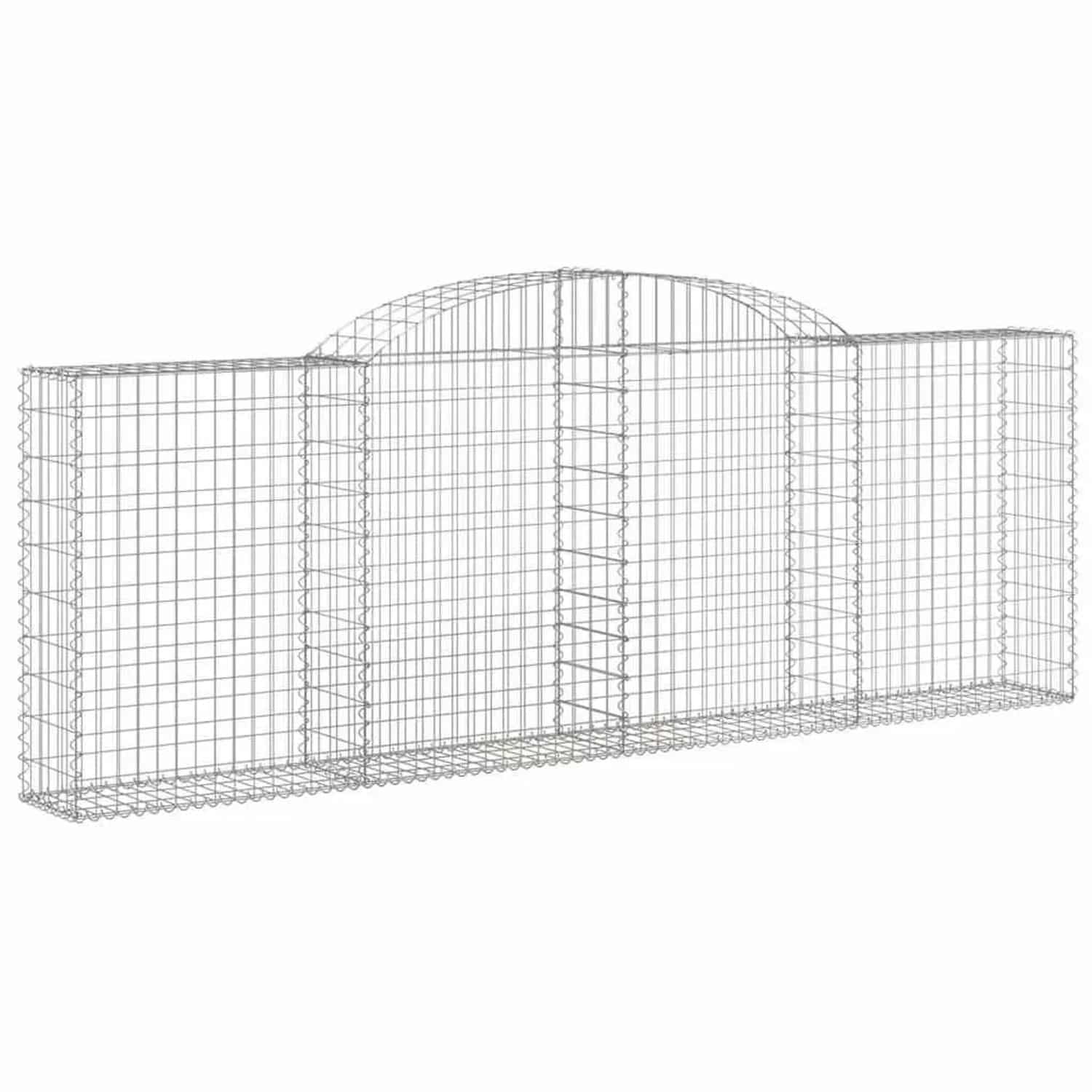 vidaXL Gabionen mit Hochbogen 8 Stk 300x30x100/120cm Verzinktes Eisen 3146527