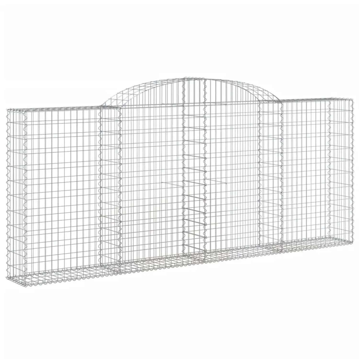 vidaXL Gabionen mit Hochbogen 8 Stk 300x30x120/140cm Eisen 1671277