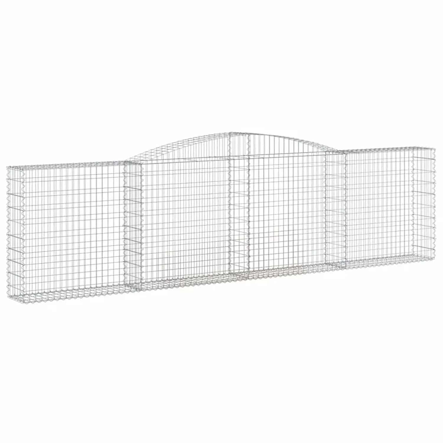 vidaXL Gabionen mit Hochbogen 8 Stk 400x30x100/120cm Verzinktes Eisen 3146872