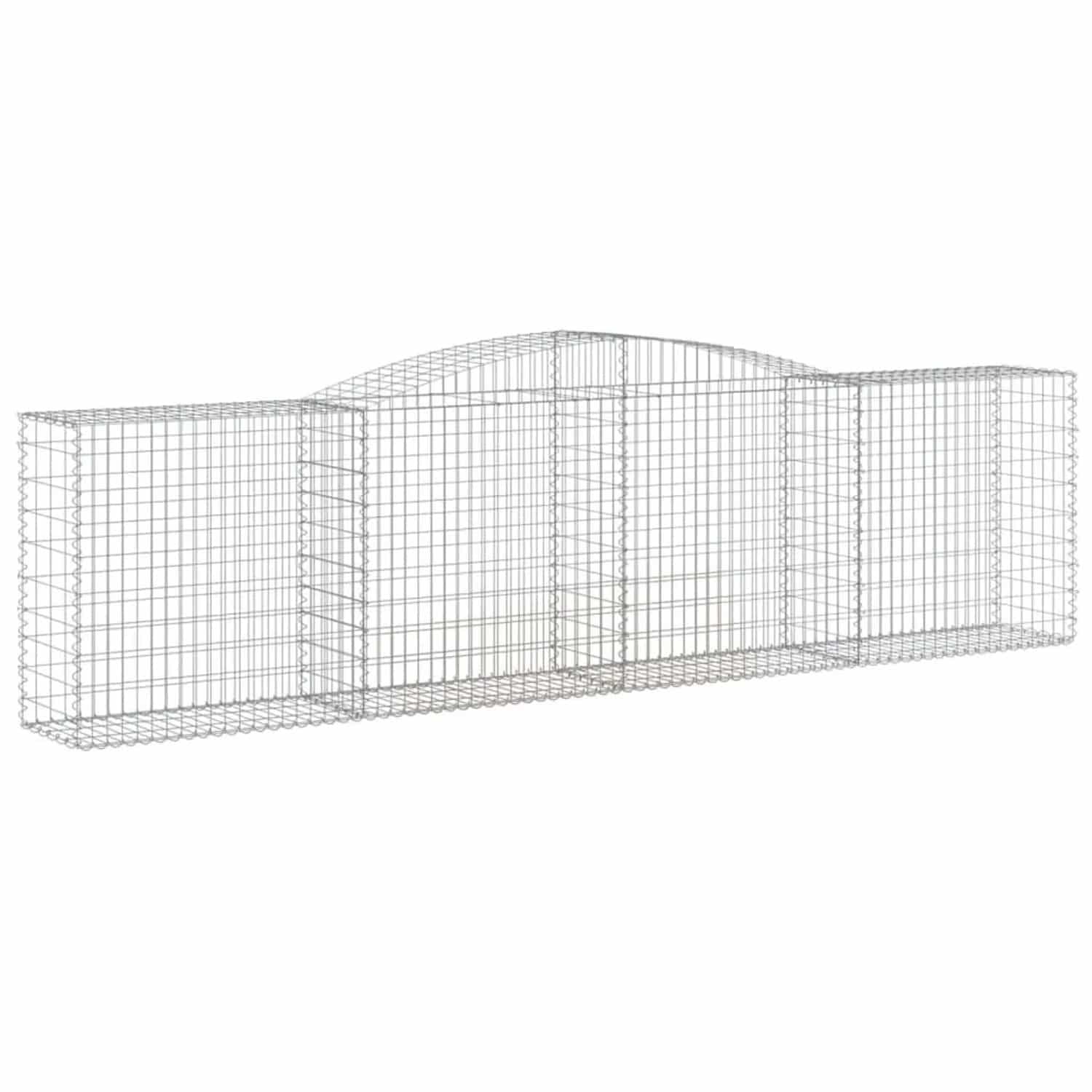 vidaXL Gabionen mit Hochbogen 8 Stk 400x50x100/120cm Verzinktes Eisen 3147002