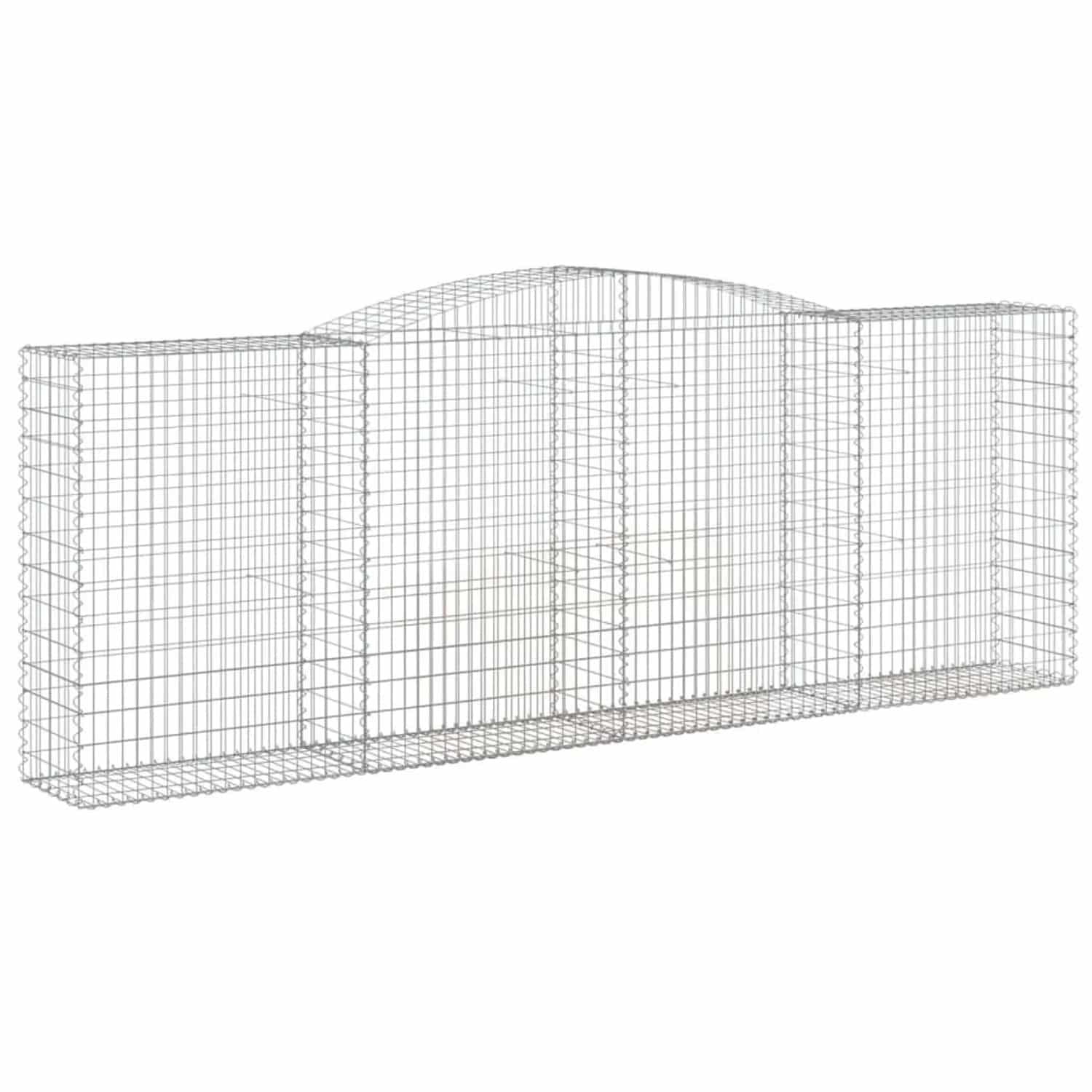vidaXL Gabionen mit Hochbogen 8 Stk 400x50x140/160cm Verzinktes Eisen 3147028