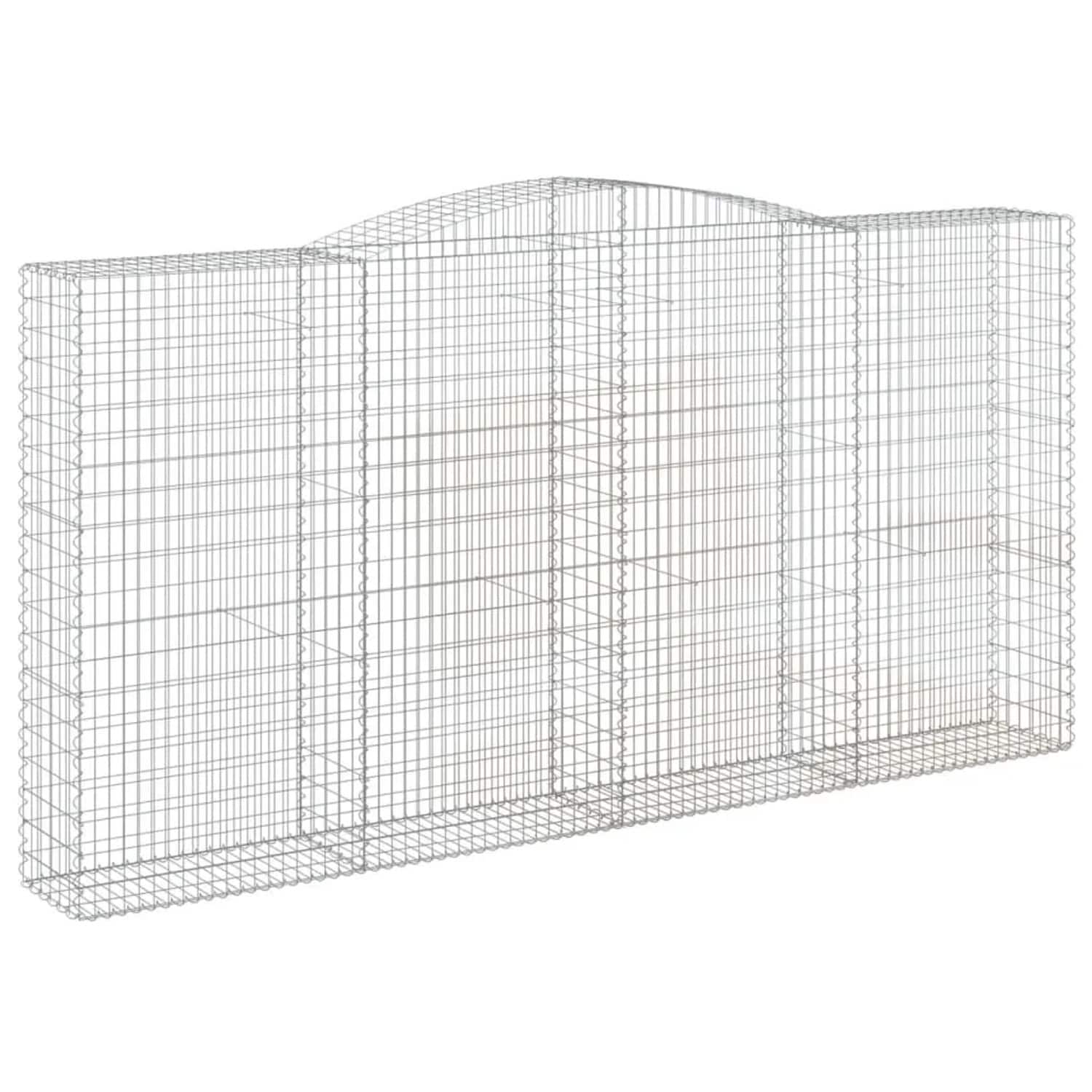 vidaXL Gabionen mit Hochbogen 8 Stk 400x50x200/220cm Verzinktes Eisen 3147067