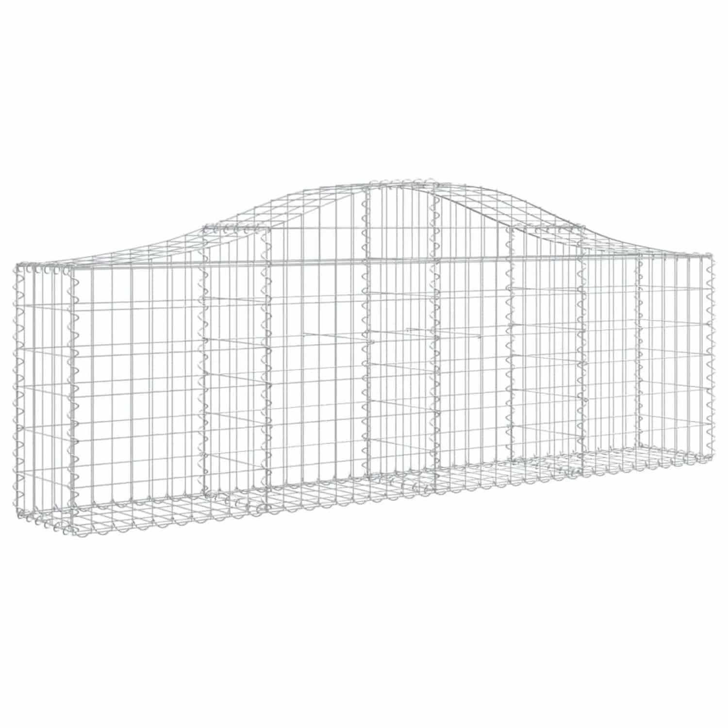 vidaXL Gabionen mit Hochbogen 9 Stk 200x30x60/80 cm Verzinktes Eisen 3145395