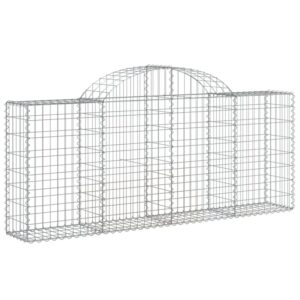 vidaXL Gabionen mit Hochbogen 9 Stk 200x30x80/100 cm Verzinktes Eisen 3146096