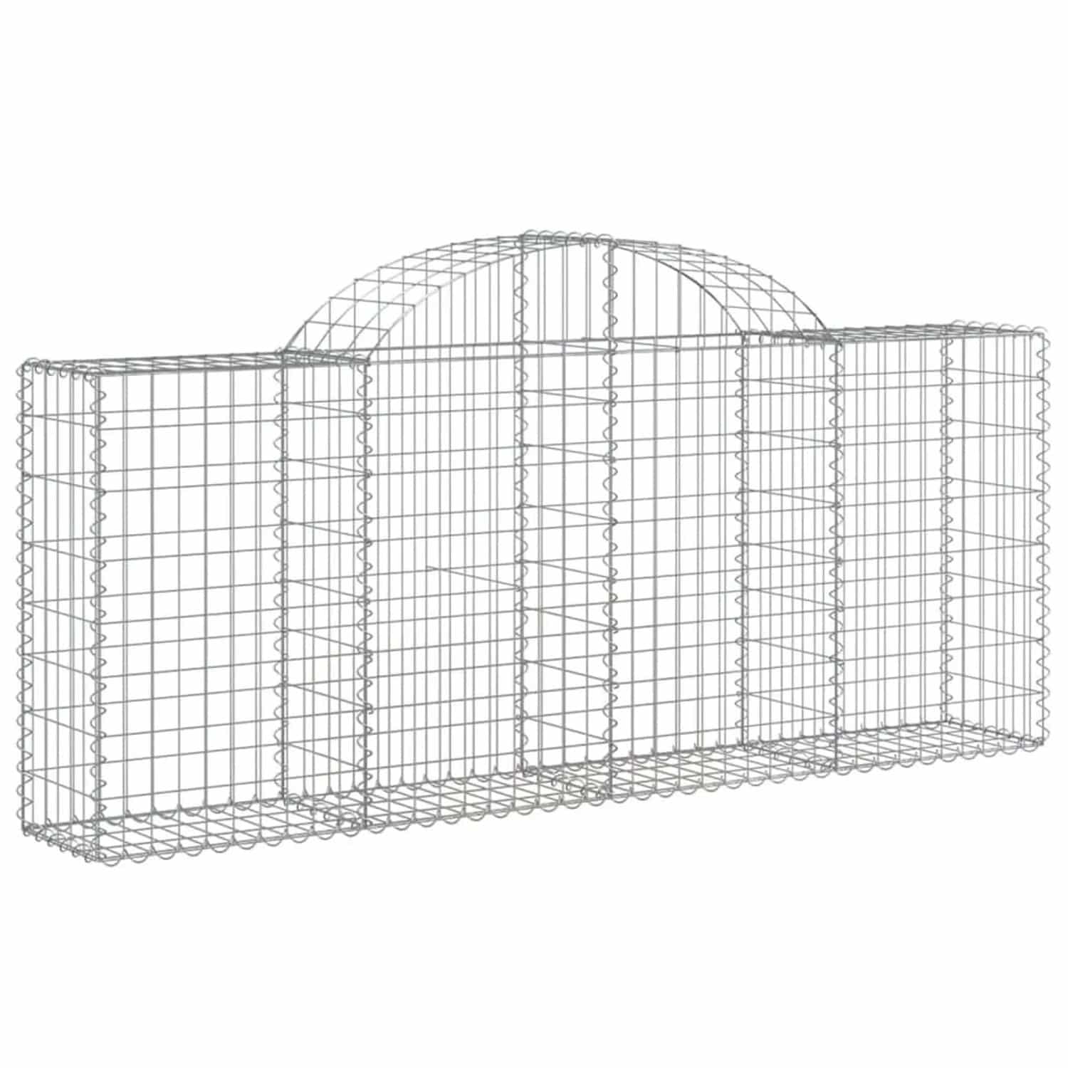 vidaXL Gabionen mit Hochbogen 9 Stk 200x30x80/100 cm Verzinktes Eisen 3146096