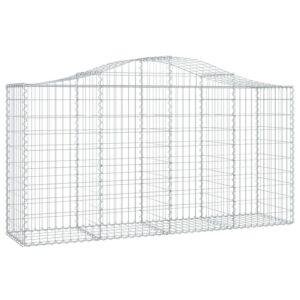 vidaXL Gabionen mit Hochbogen 9 Stk 200x50x100/120cm Verzinktes Eisen 3145647