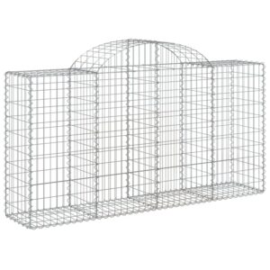 vidaXL Gabionen mit Hochbogen 9 Stk 200x50x100/120cm Verzinktes Eisen 3146327