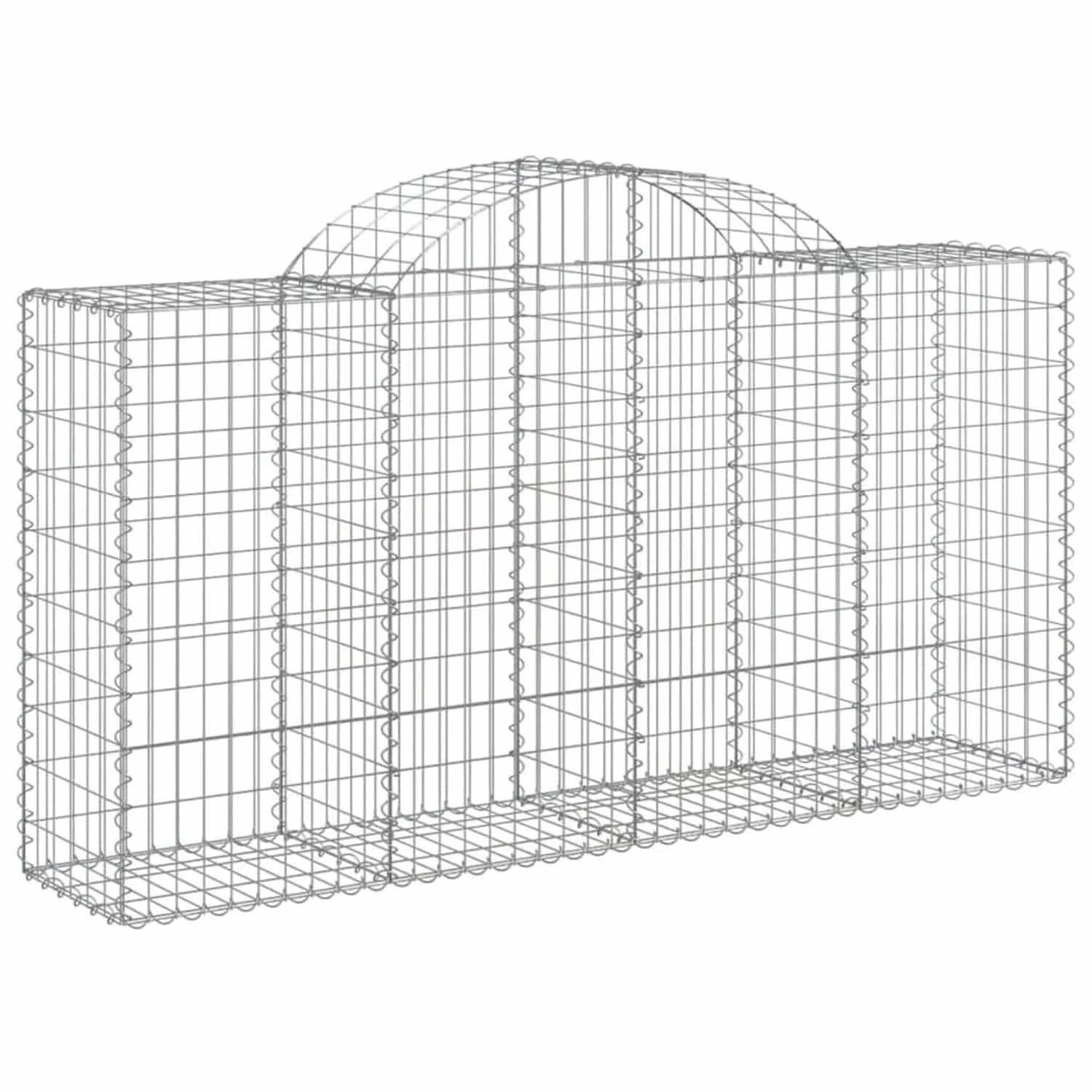 vidaXL Gabionen mit Hochbogen 9 Stk 200x50x100/120cm Verzinktes Eisen 3146327