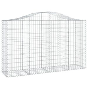 vidaXL Gabionen mit Hochbogen 9 Stk 200x50x120/140cm Verzinktes Eisen 3145668