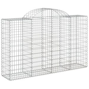 vidaXL Gabionen mit Hochbogen 9 Stk 200x50x120/140cm Verzinktes Eisen 3146348