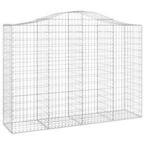 vidaXL Gabionen mit Hochbogen 9 Stk 200x50x140/160cm Eisen 1562008