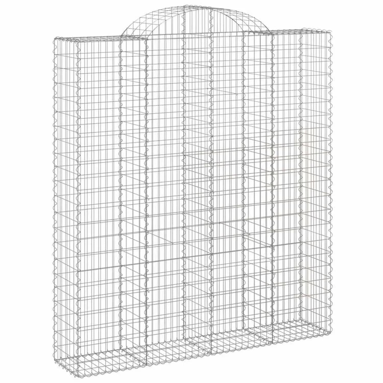 vidaXL Gabionen mit Hochbogen 9 Stk 200x50x220/240cm Verzinktes Eisen 3146453