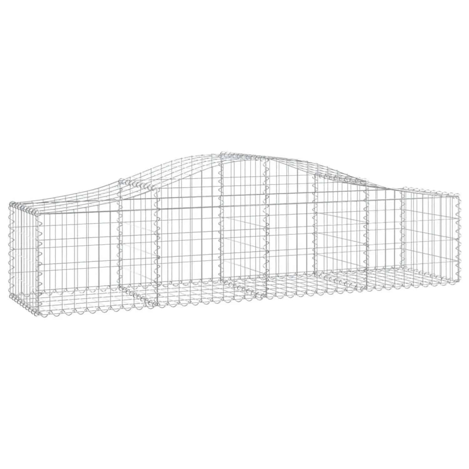vidaXL Gabionen mit Hochbogen 9 Stk 200x50x40/60 cm Verzinktes Eisen 3145584