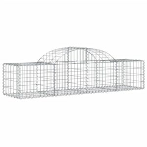 vidaXL Gabionen mit Hochbogen 9 Stk 200x50x40/60 cm Verzinktes Eisen 3146264
