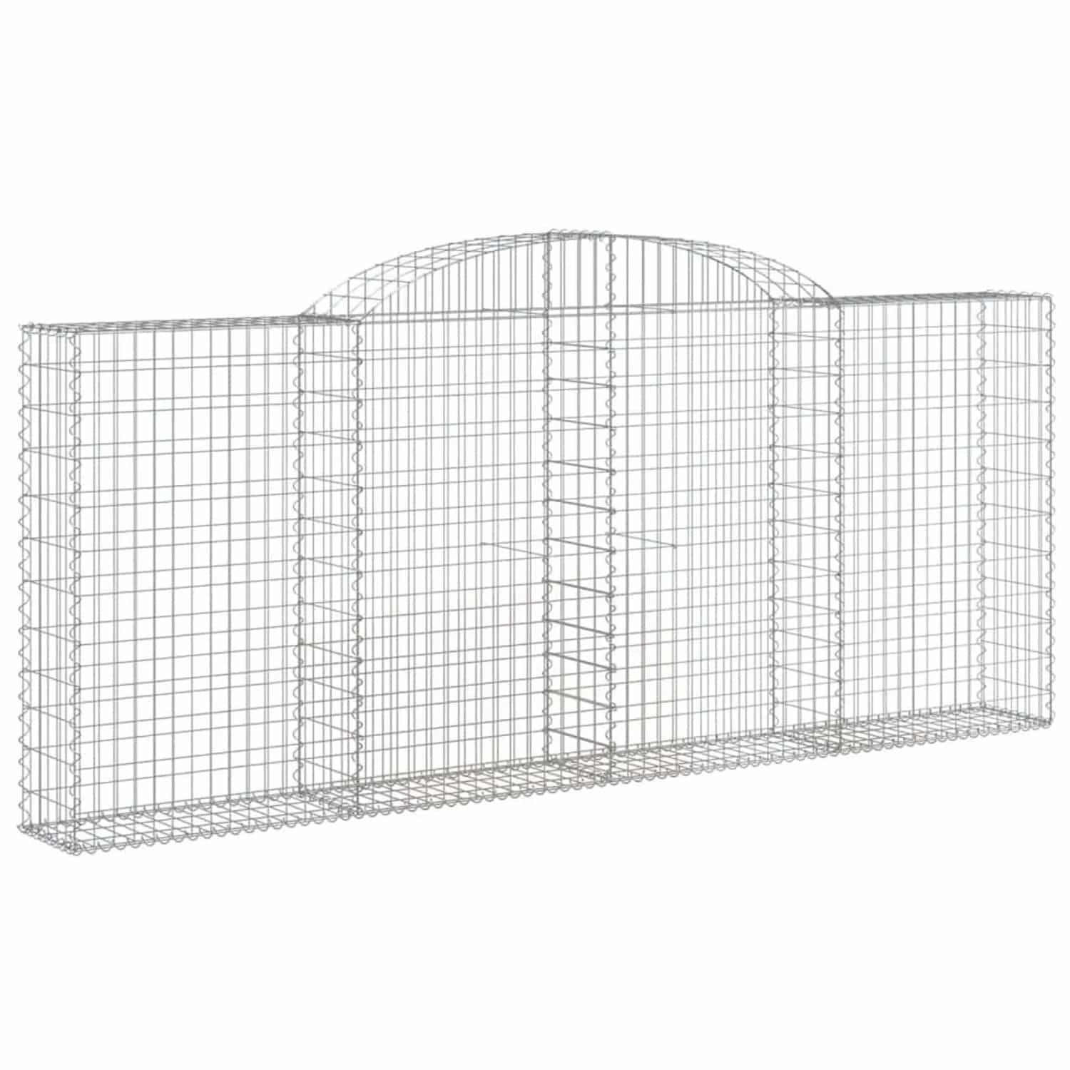 vidaXL Gabionen mit Hochbogen 9 Stk 300x30x120/140cm Verzinktes Eisen 3146546