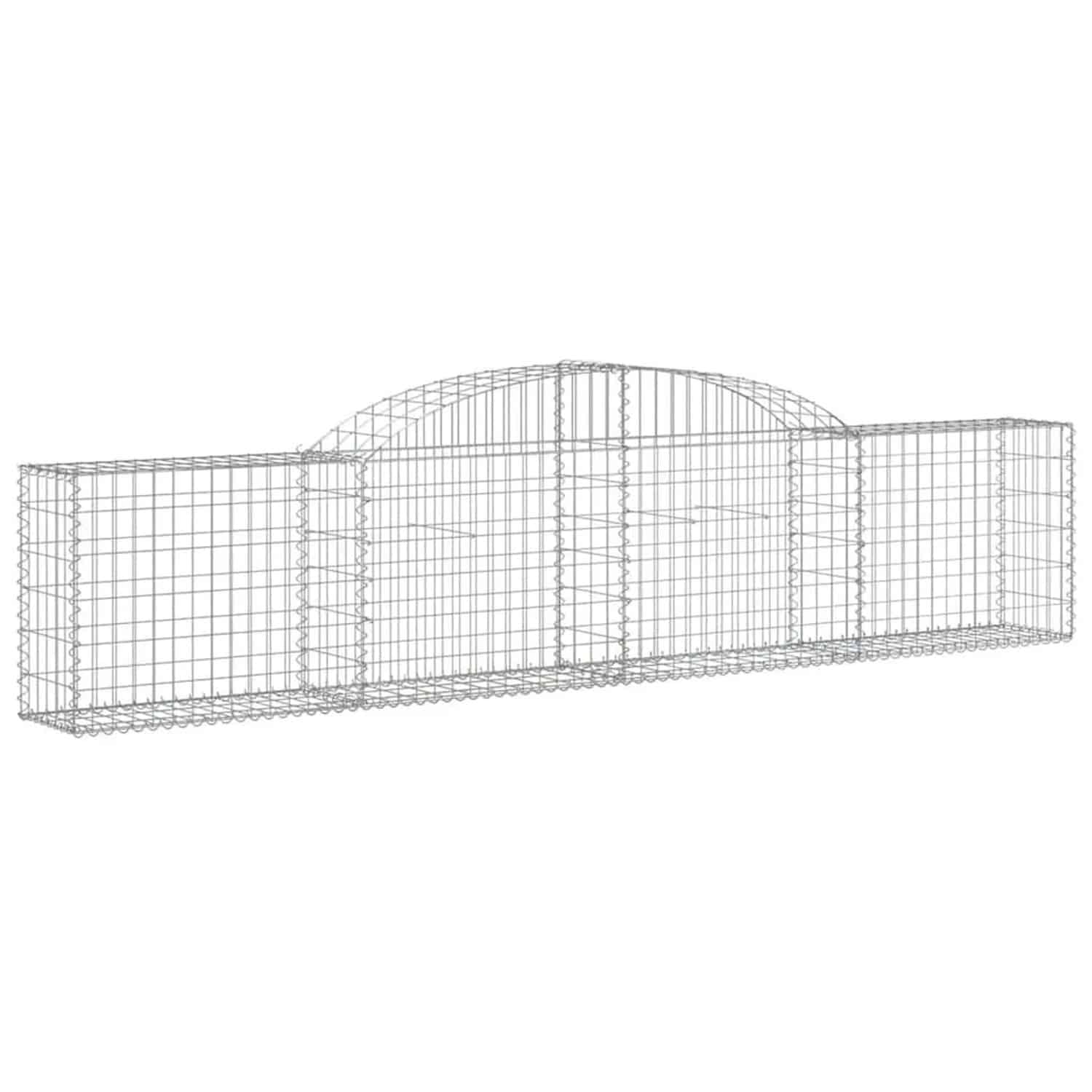 vidaXL Gabionen mit Hochbogen 9 Stk 300x30x60/80 cm Verzinktes Eisen 3146492