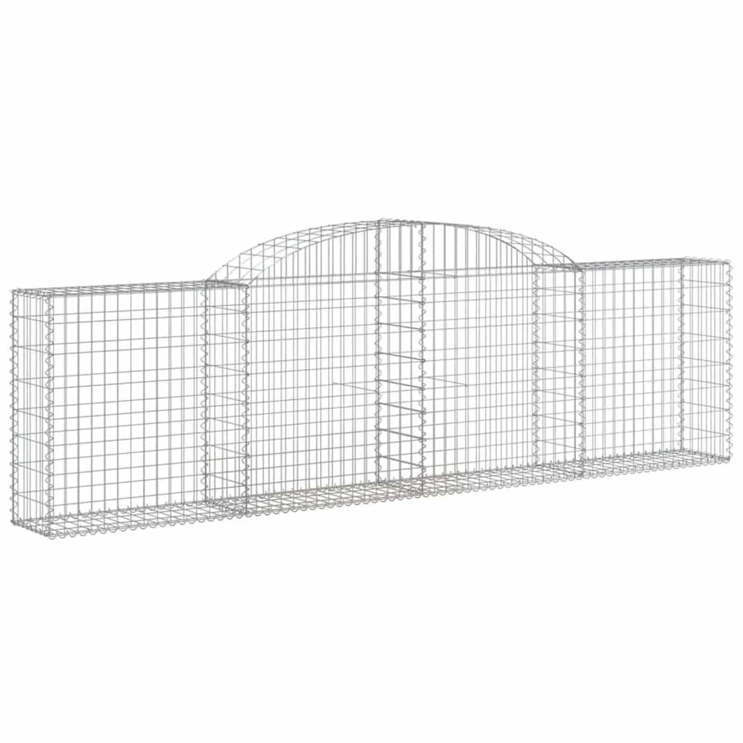 vidaXL Gabionen mit Hochbogen 9 Stk 300x30x80/100 cm Verzinktes Eisen 3146510