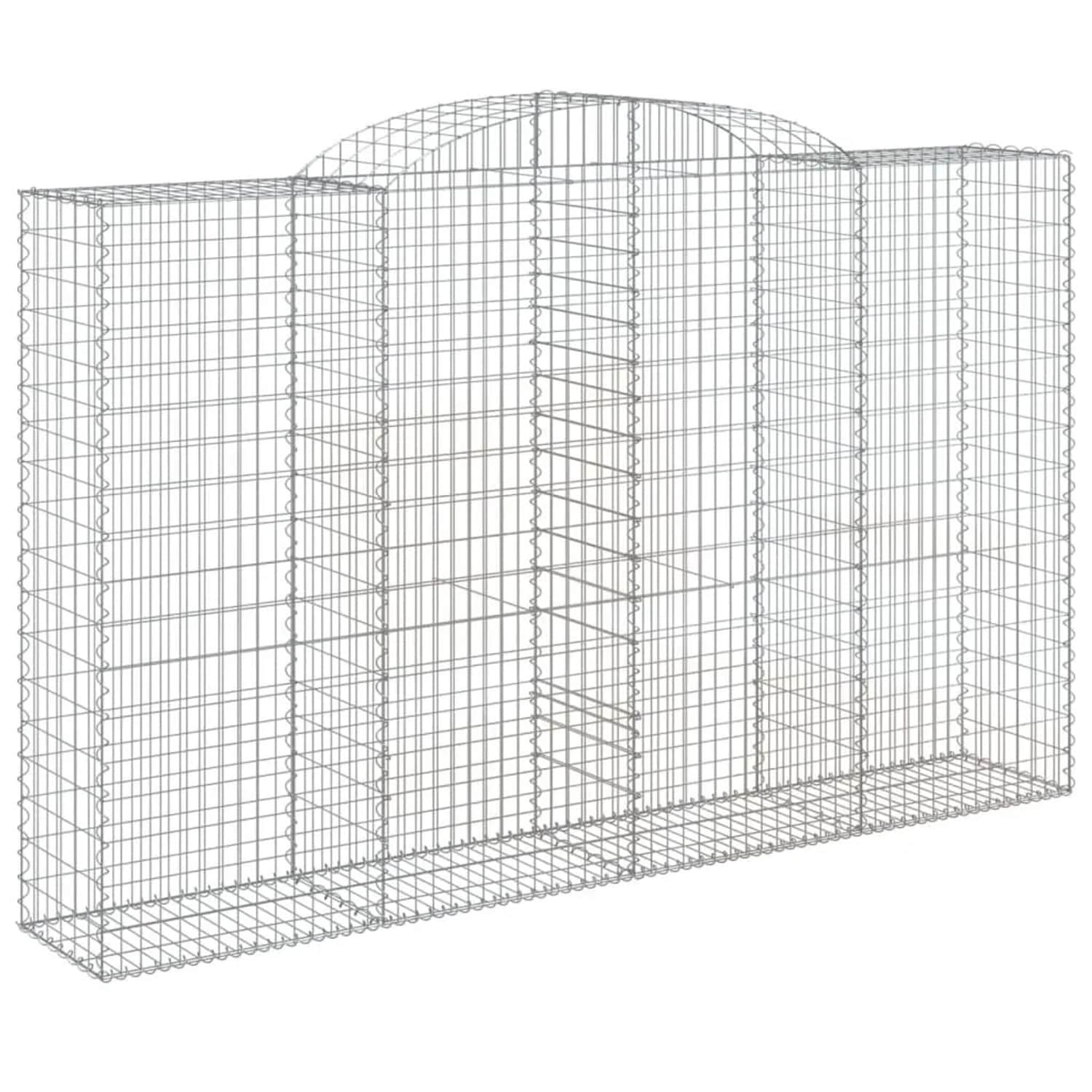 vidaXL Gabionen mit Hochbogen 9 Stk 300x50x180/200cm Verzinktes Eisen 3146780