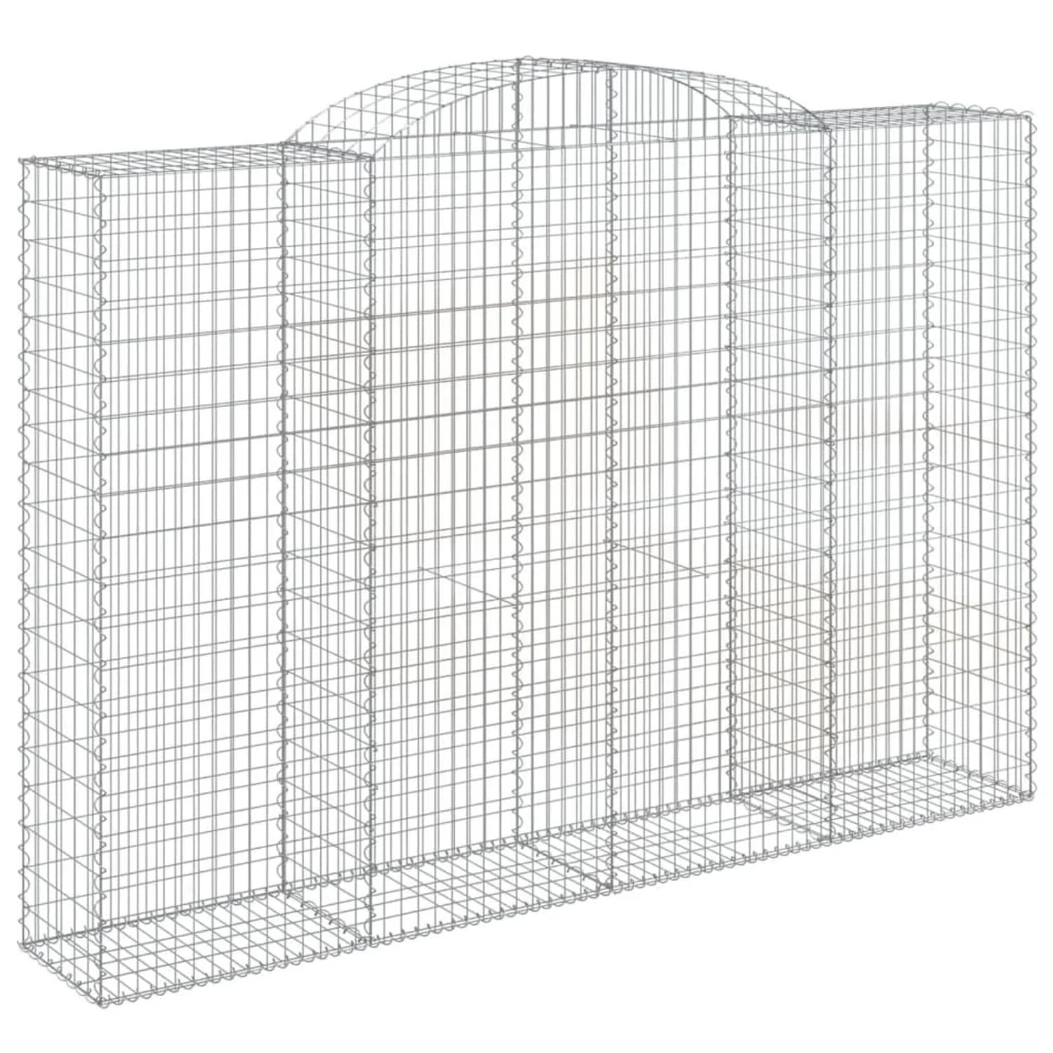 vidaXL Gabionen mit Hochbogen 9 Stk 300x50x200/220cm Verzinktes Eisen 3146798
