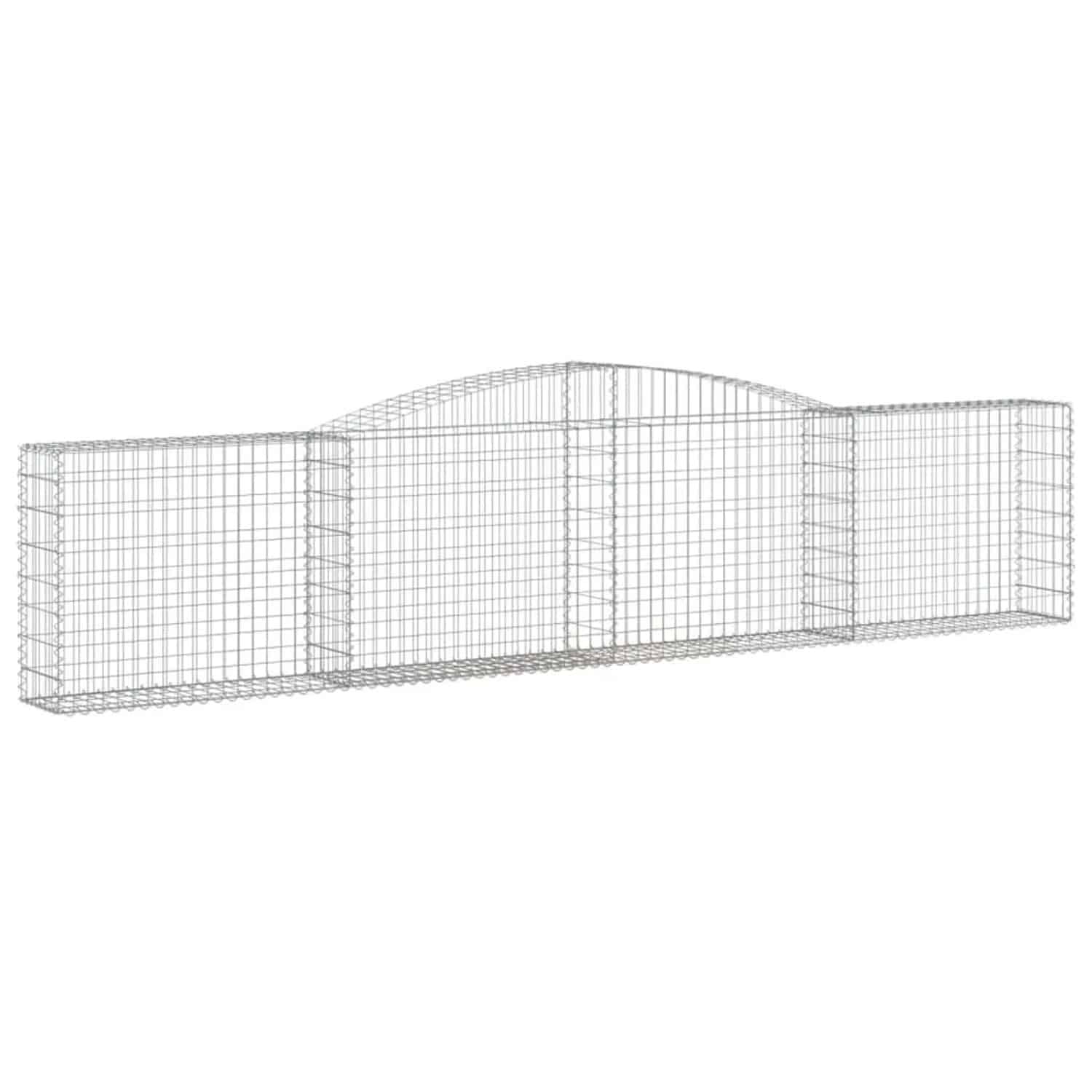 vidaXL Gabionen mit Hochbogen 9 Stk 400x30x80/100cm Verzinktes Eisen 3146860