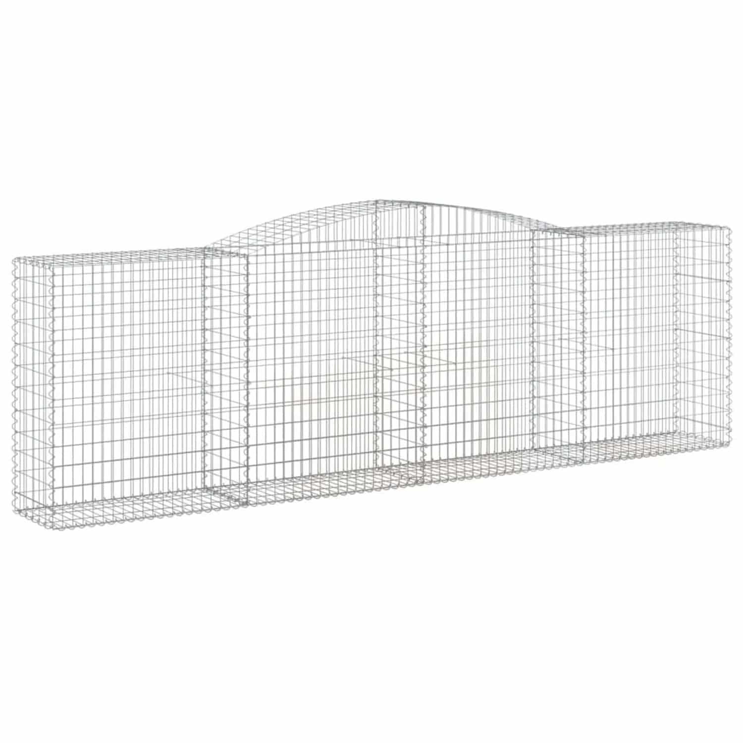 vidaXL Gabionen mit Hochbogen 9 Stk 400x50x120/140cm Verzinktes Eisen 3147016