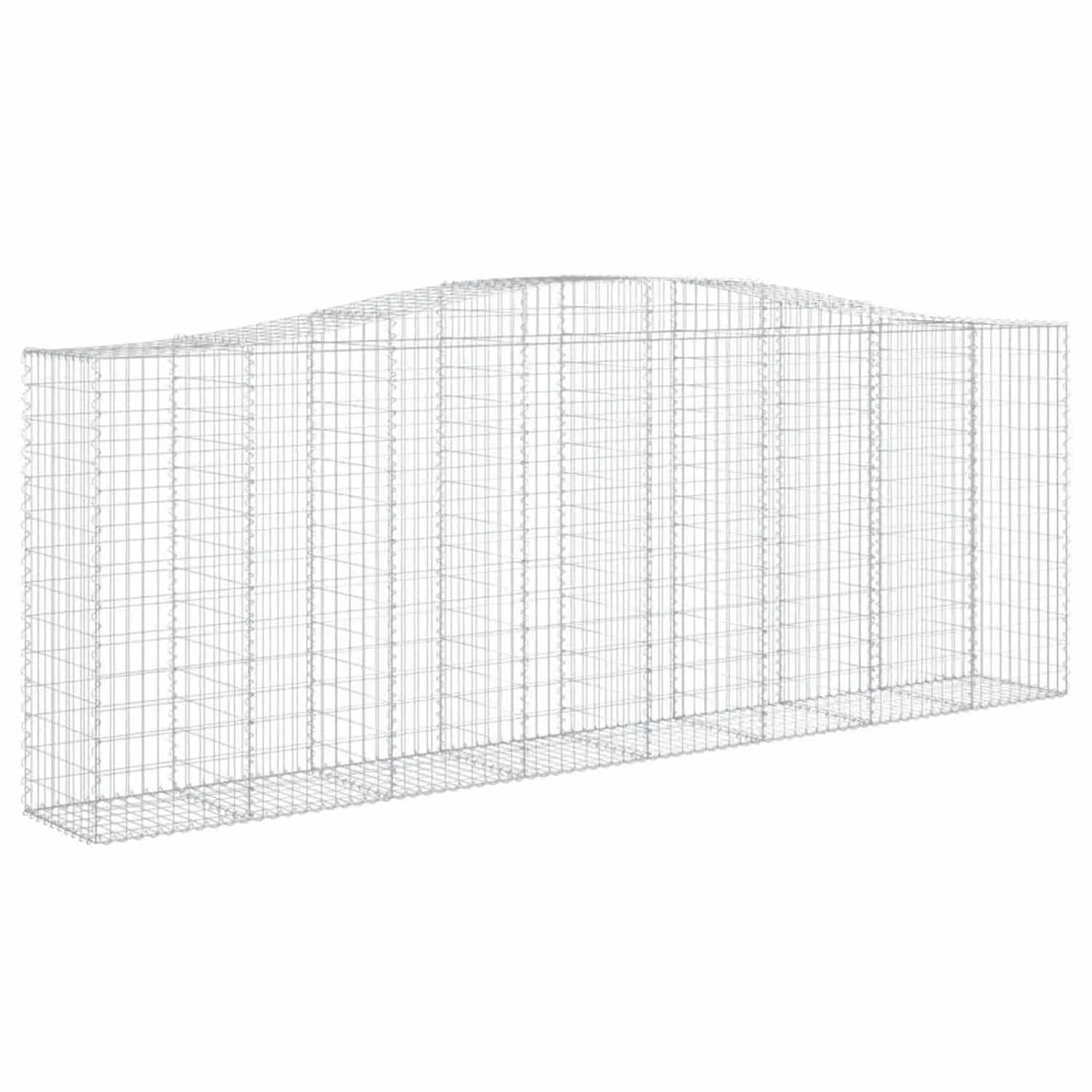 vidaXL Gabionen mit Hochbogen 9 Stk 400x50x140/160cm Verzinktes Eisen 3145989
