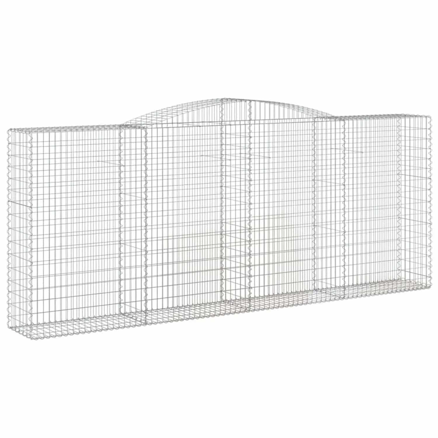 vidaXL Gabionen mit Hochbogen 9 Stk 400x50x160/180cm Verzinktes Eisen 3147042