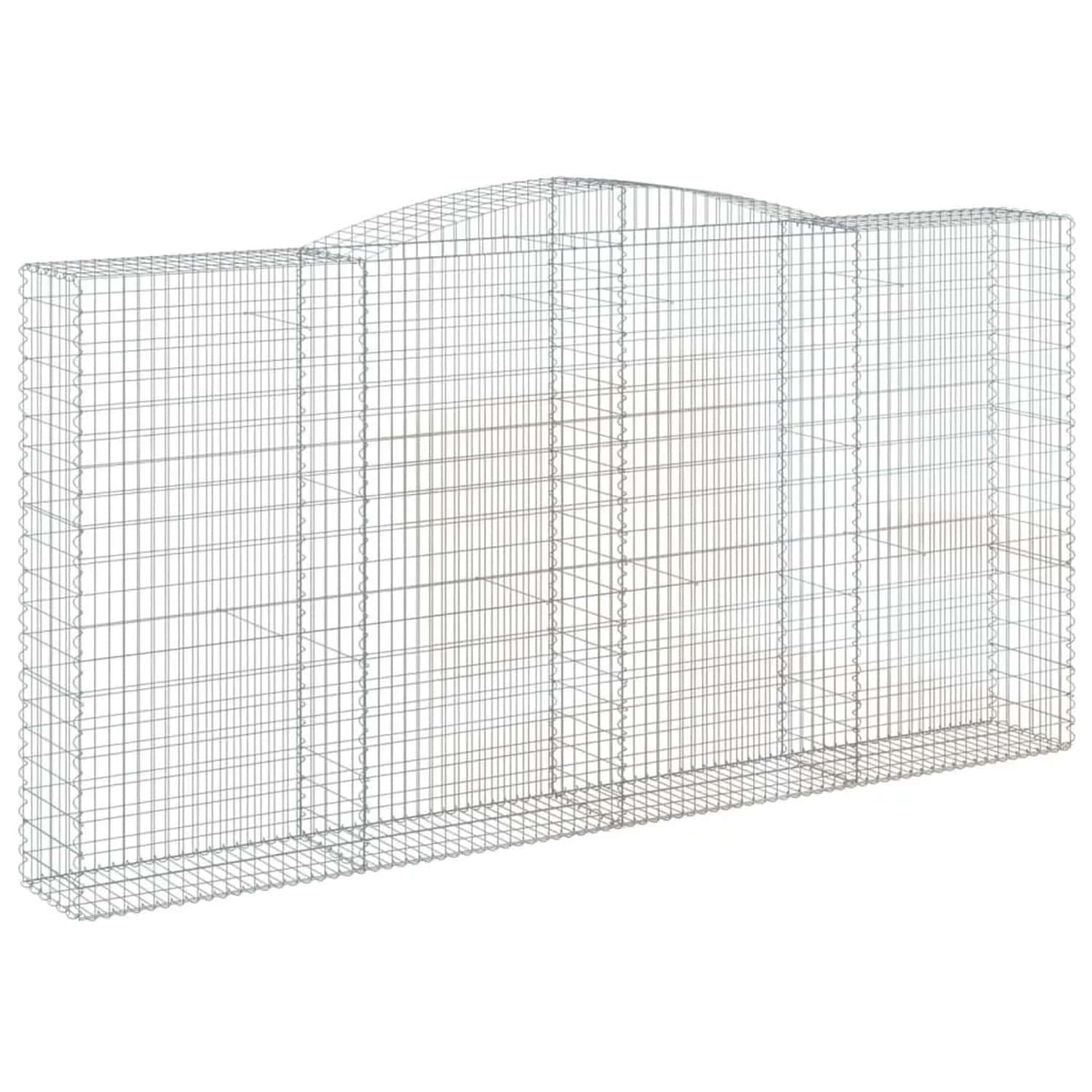 vidaXL Gabionen mit Hochbogen 9 Stk 400x50x200/220cm Verzinktes Eisen 3147068