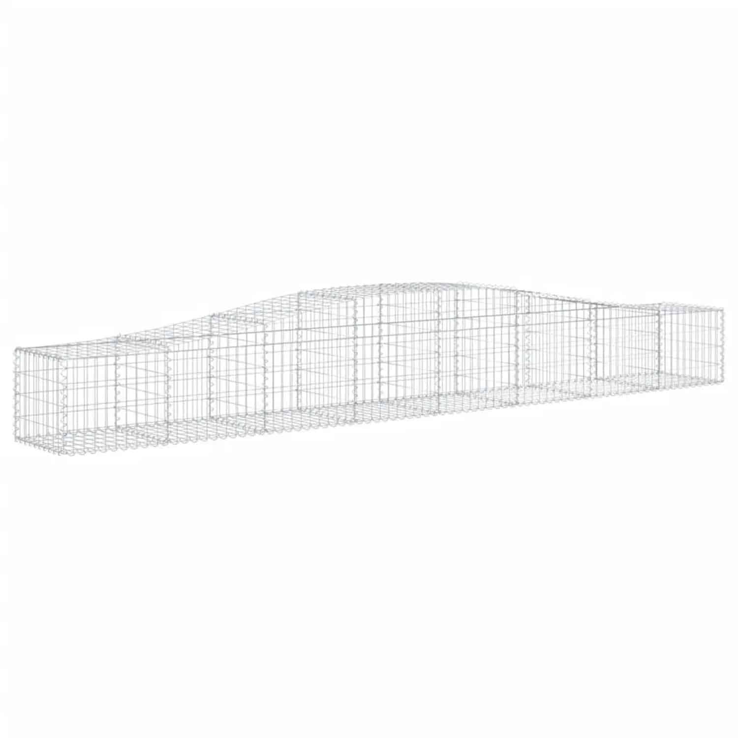 vidaXL Gabionen mit Hochbogen 9 Stk 400x50x40/60cm Verzinktes Eisen 3145924