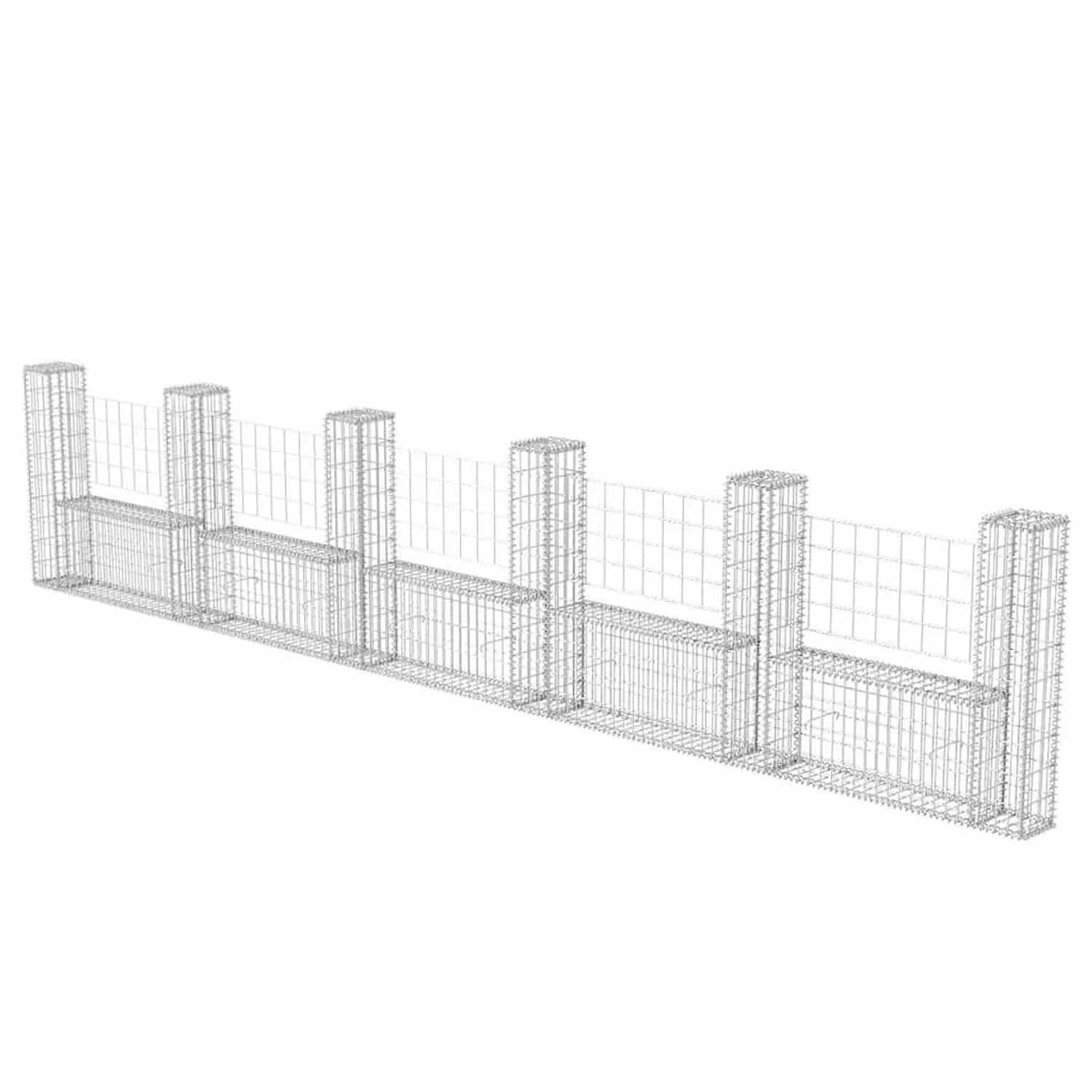 vidaXL Gabionenkorb U-Form Stahl 570x20x100 cm 142547