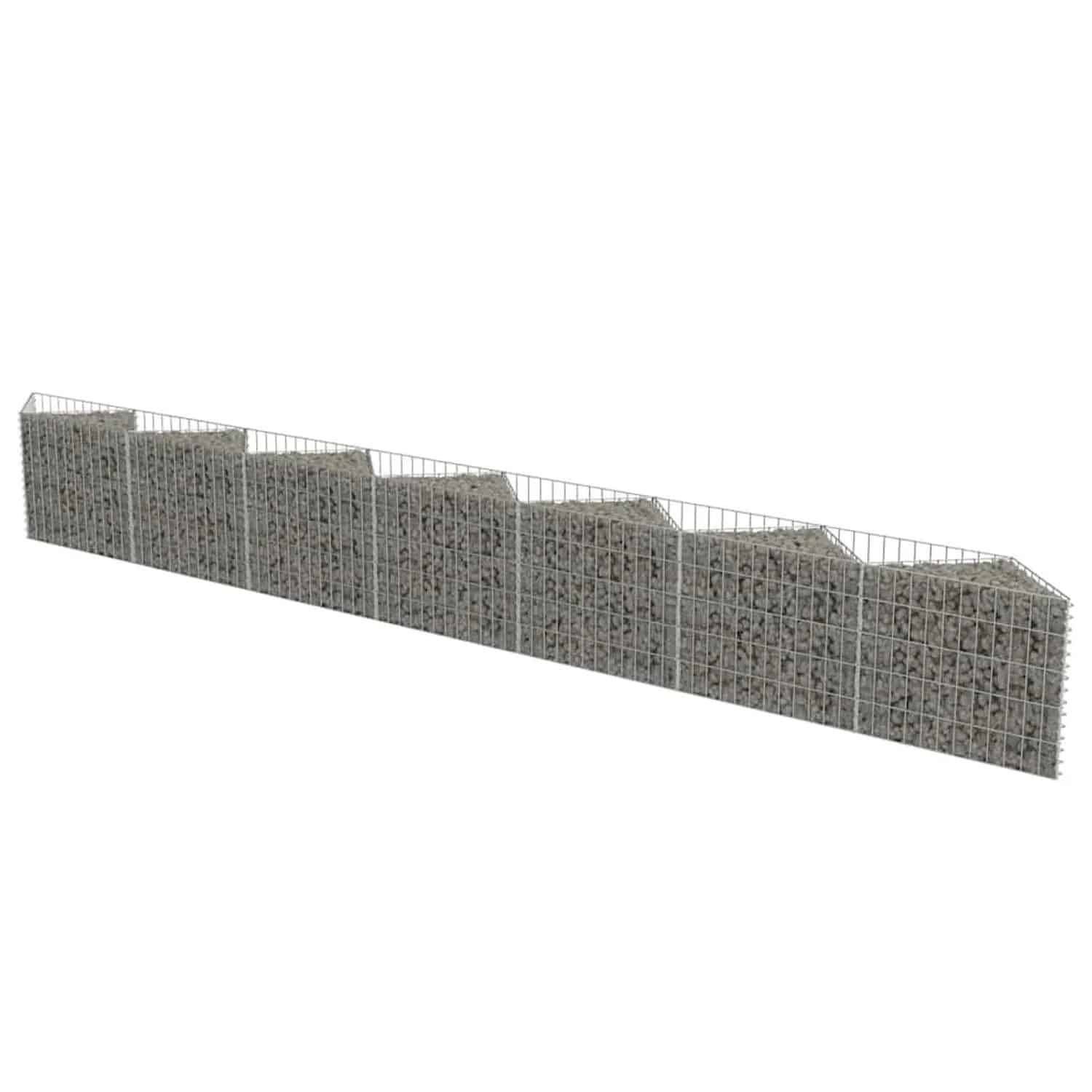 vidaXL Gabionenwand Verzinkter Stahl 450x30x50 cm 143572