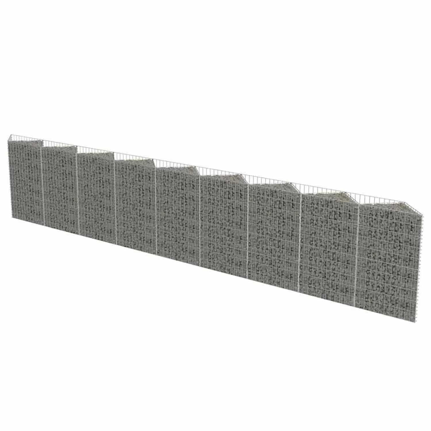 vidaXL Gabionenwand Verzinkter Stahl 630x30x100 cm 143573
